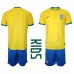 Tanie Strój piłkarski Brazylia Koszulka Podstawowej dla dziecięce MŚ 2022 Krótkie Rękawy (+ szorty)